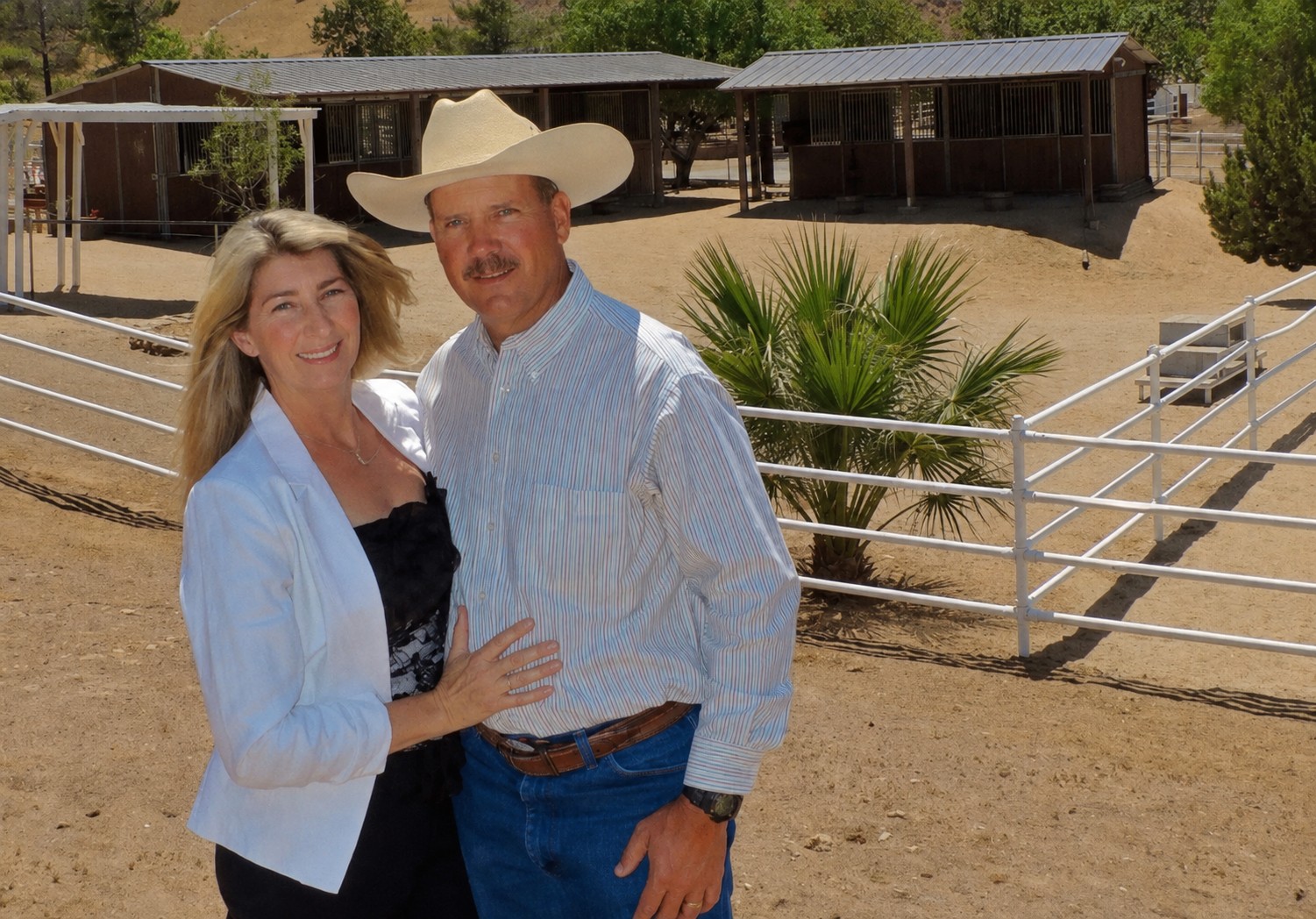 John and Stacey Roueche at their Agua Dulce ranch